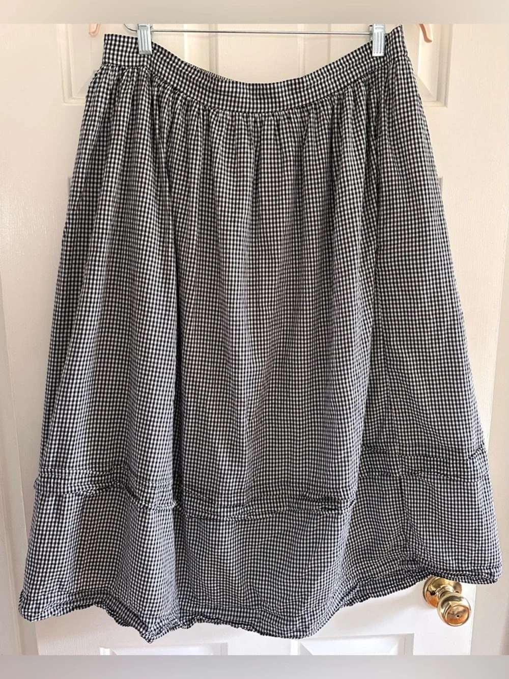 Gap x Doen Gingham Midi Skirt Size Large - Picture 4 of 6